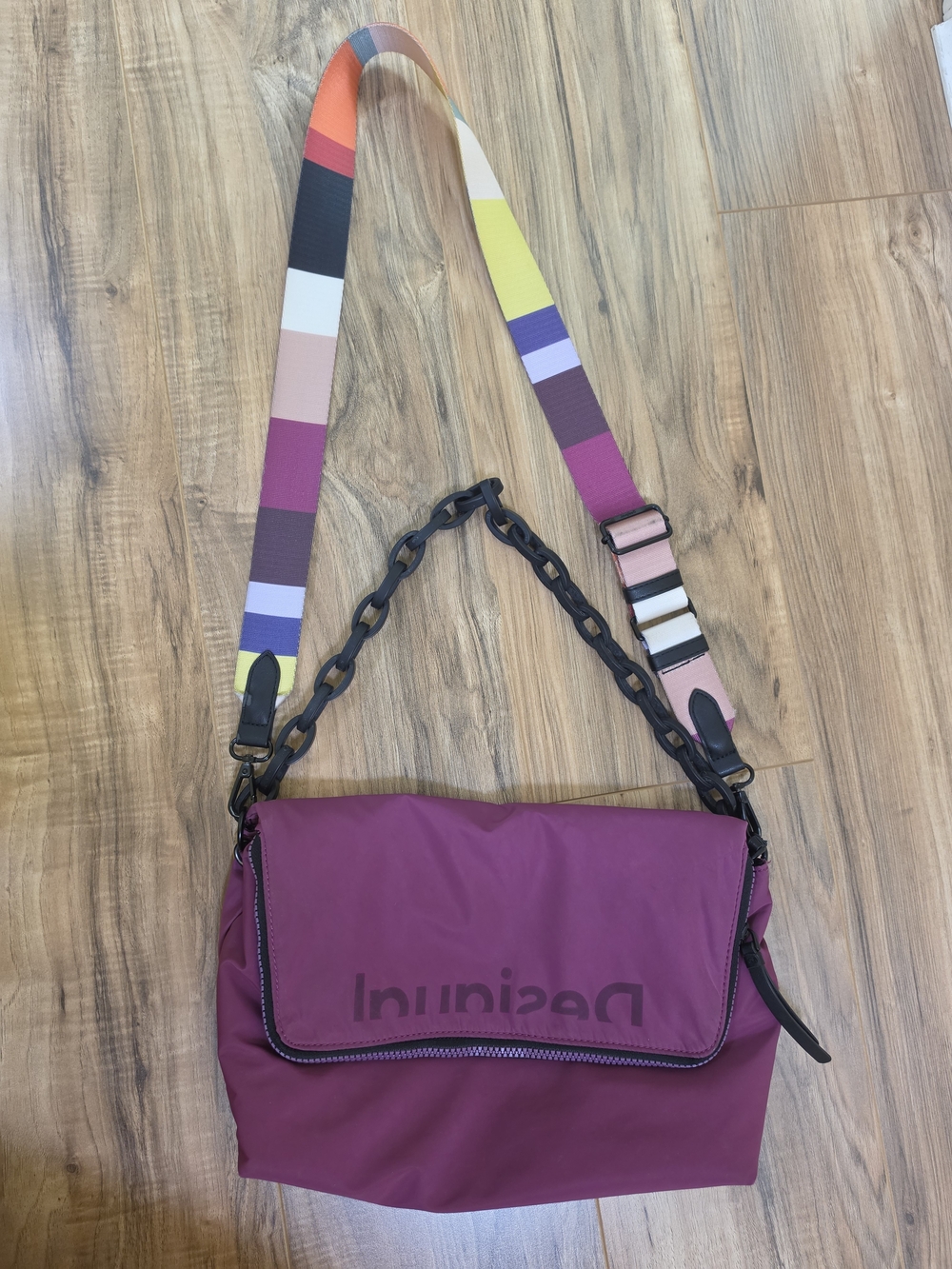 DESIGUAL LARGE PLAIN LIGHTWEIGHT CROSSBODY BAG